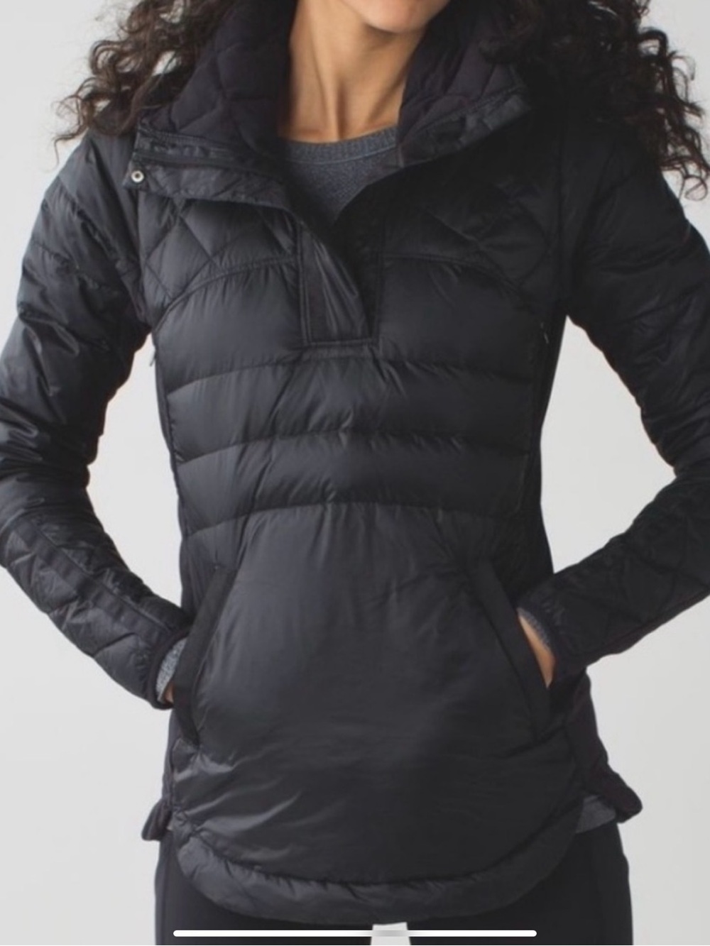 lululemon Down For A Run
athletic Black Quilted Puffer Pullover Jacket